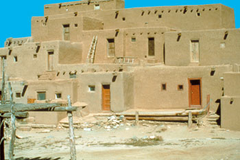 Visit the ancient Taos Pueblo built entirely of adobe.